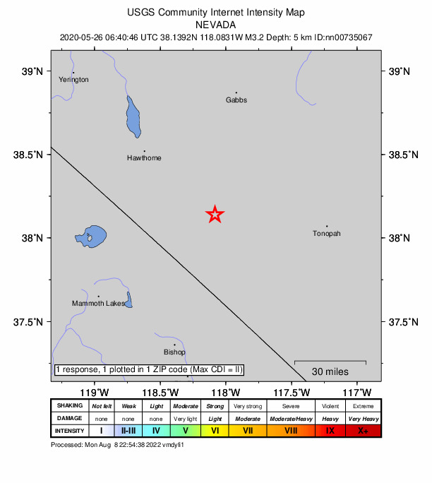 Did You Feel It? map: shaking reported by the public