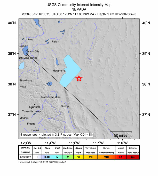 Did You Feel It? map: shaking reported by the public
