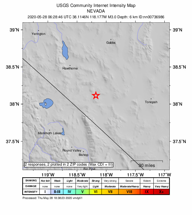 Did You Feel It? map: shaking reported by the public