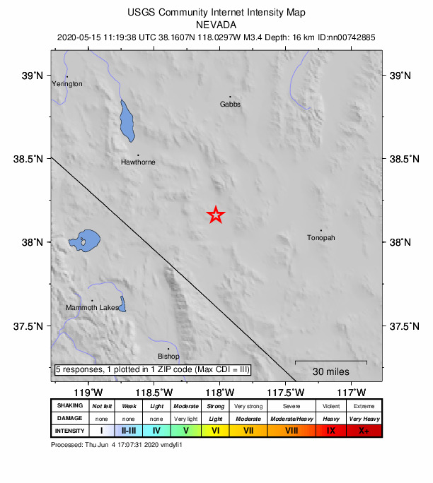 Did You Feel It? map: shaking reported by the public