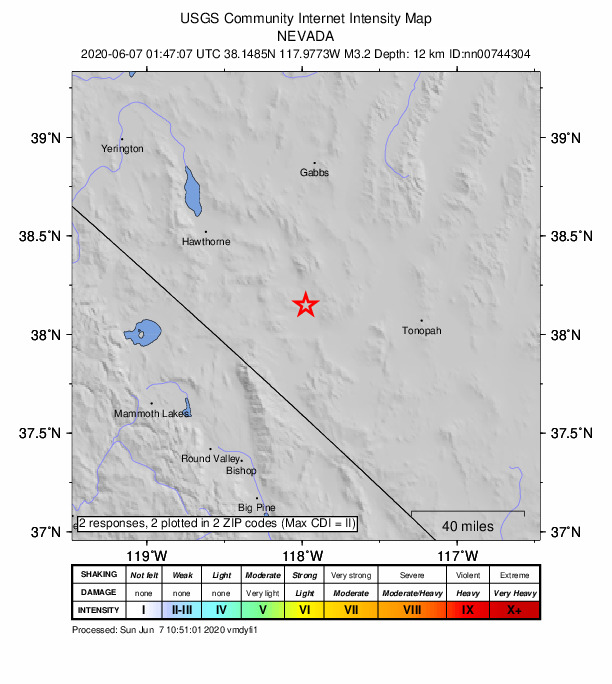Did You Feel It? map: shaking reported by the public