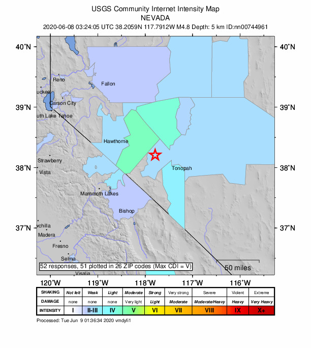 Did You Feel It? map: shaking reported by the public
