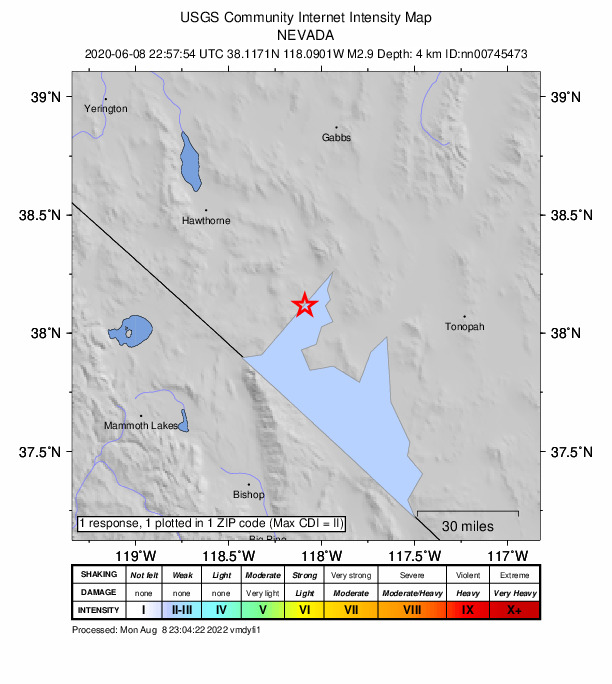 Did You Feel It? map: shaking reported by the public
