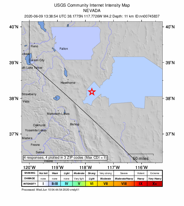 Did You Feel It? map: shaking reported by the public