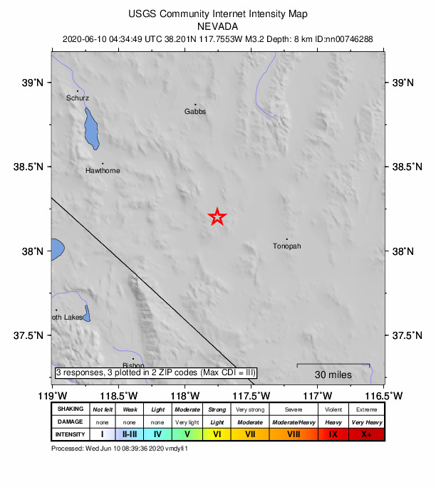 Did You Feel It? map: shaking reported by the public