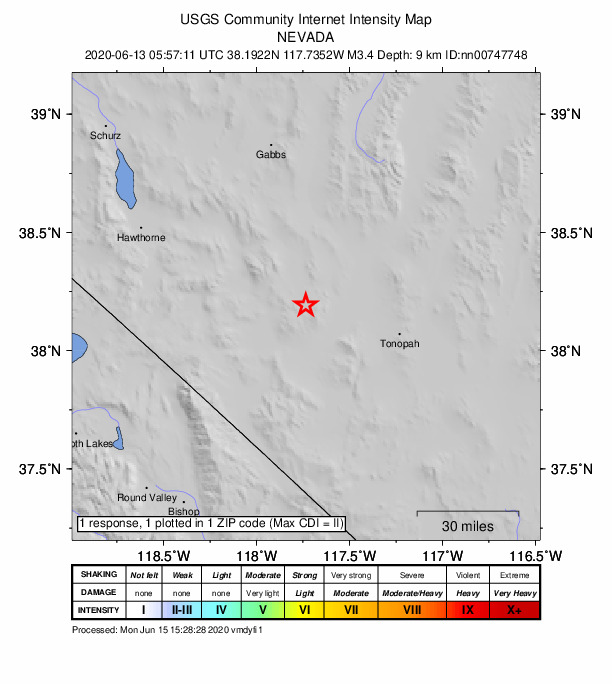 Did You Feel It? map: shaking reported by the public