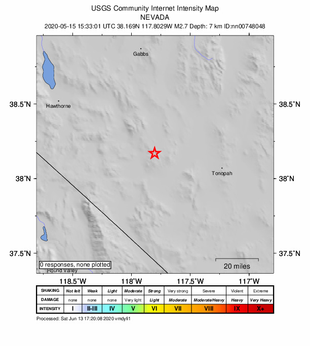 Did You Feel It? map: shaking reported by the public