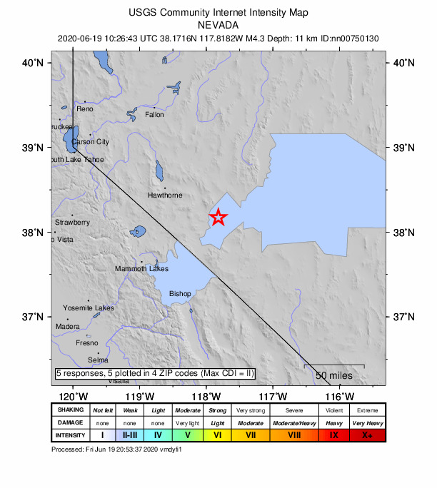 Did You Feel It? map: shaking reported by the public