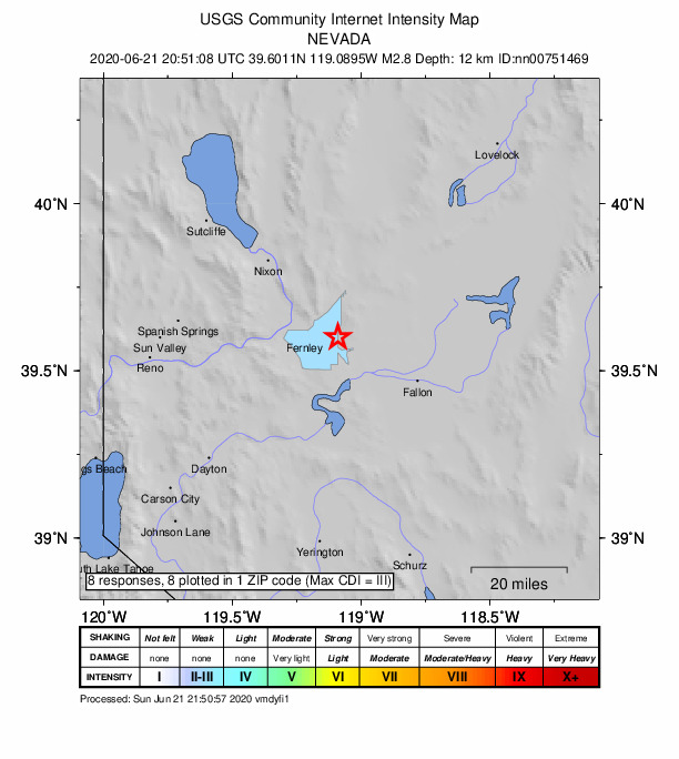Did You Feel It? map: shaking reported by the public