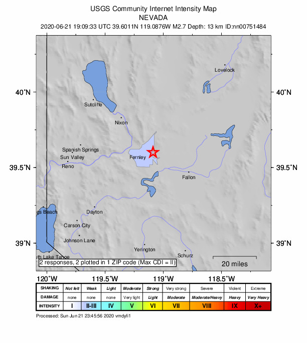 Did You Feel It? map: shaking reported by the public