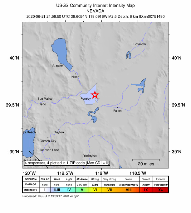 Did You Feel It? map: shaking reported by the public