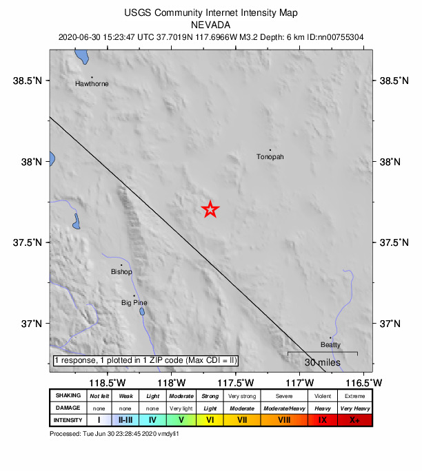 Did You Feel It? map: shaking reported by the public