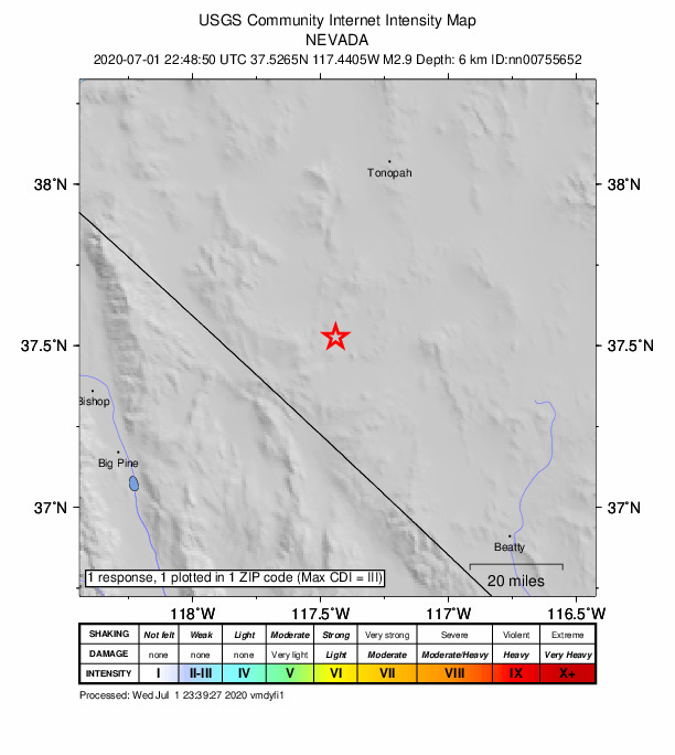 Did You Feel It? map: shaking reported by the public