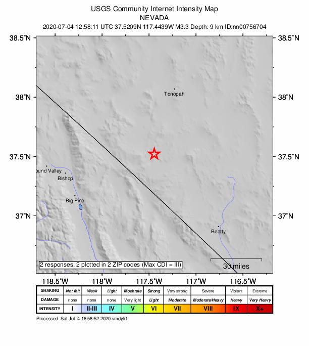 Did You Feel It? map: shaking reported by the public
