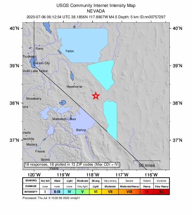Did You Feel It? map: shaking reported by the public