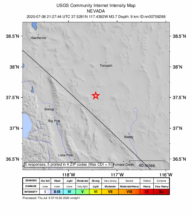 Did You Feel It? map: shaking reported by the public