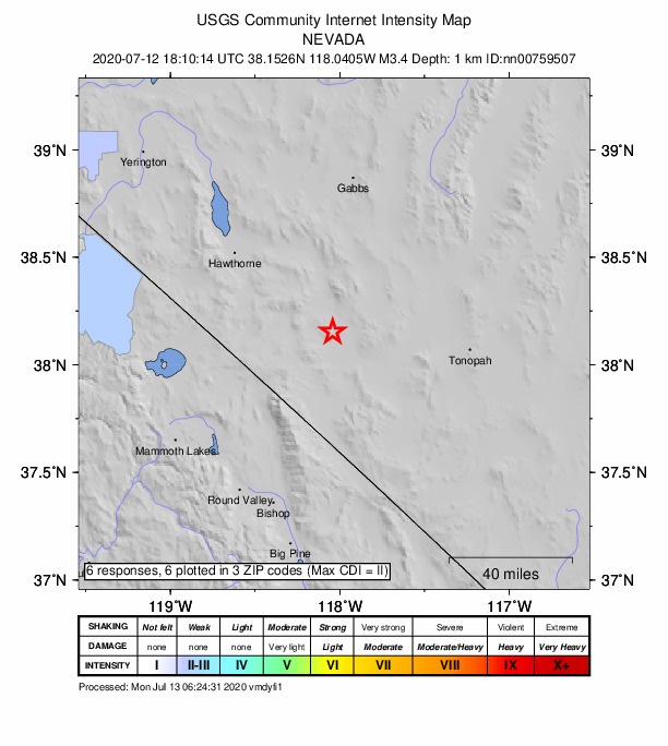 Did You Feel It? map: shaking reported by the public