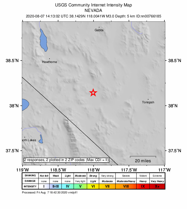 Did You Feel It? map: shaking reported by the public
