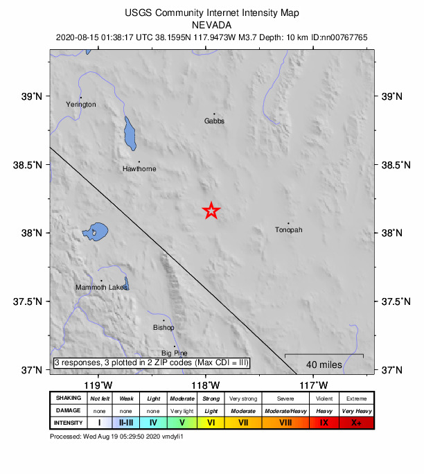 Did You Feel It? map: shaking reported by the public