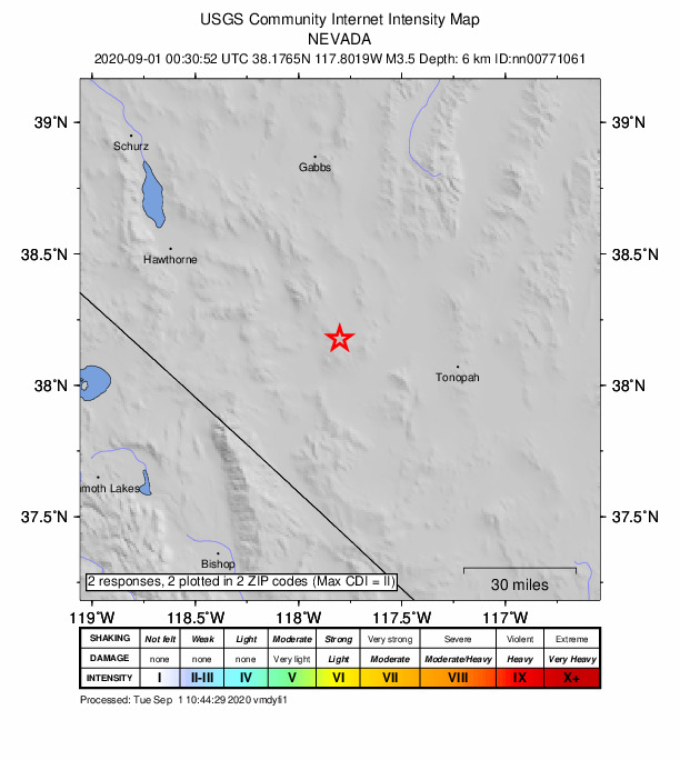 Did You Feel It? map: shaking reported by the public