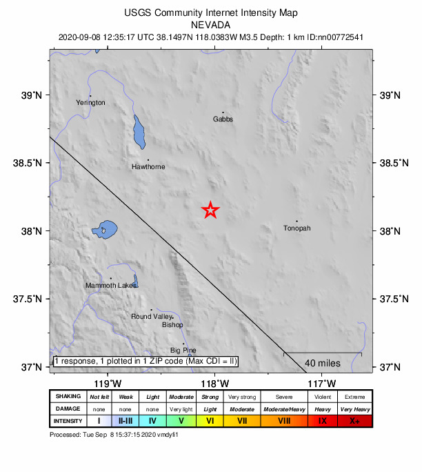 Did You Feel It? map: shaking reported by the public