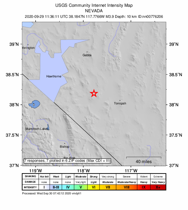 Did You Feel It? map: shaking reported by the public