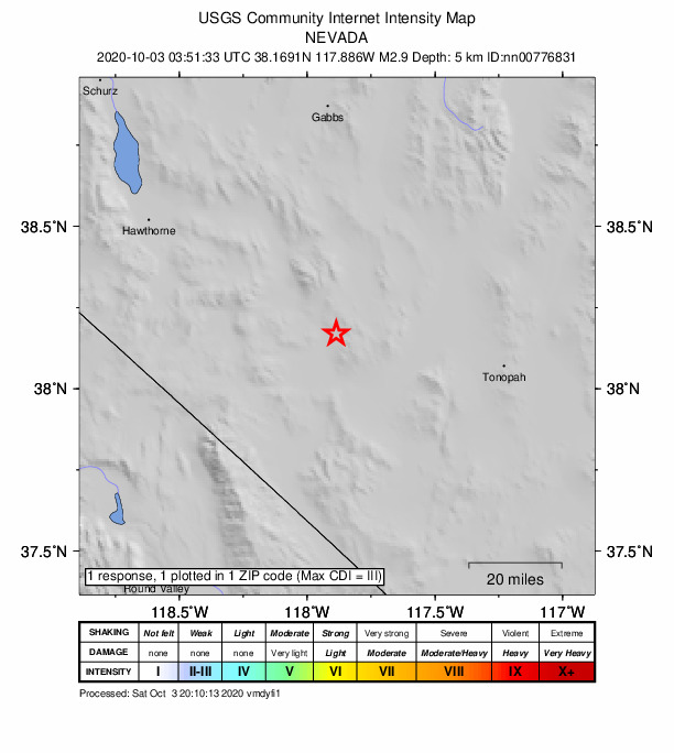 Did You Feel It? map: shaking reported by the public