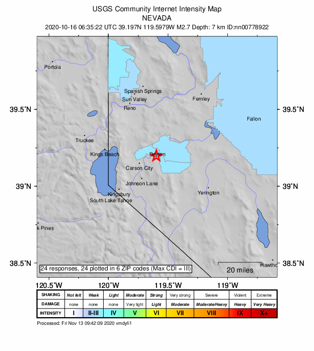 Did You Feel It? map: shaking reported by the public