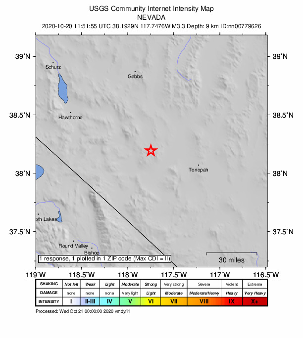 Did You Feel It? map: shaking reported by the public