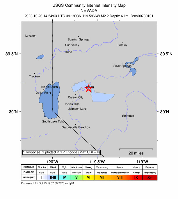 Did You Feel It? map: shaking reported by the public
