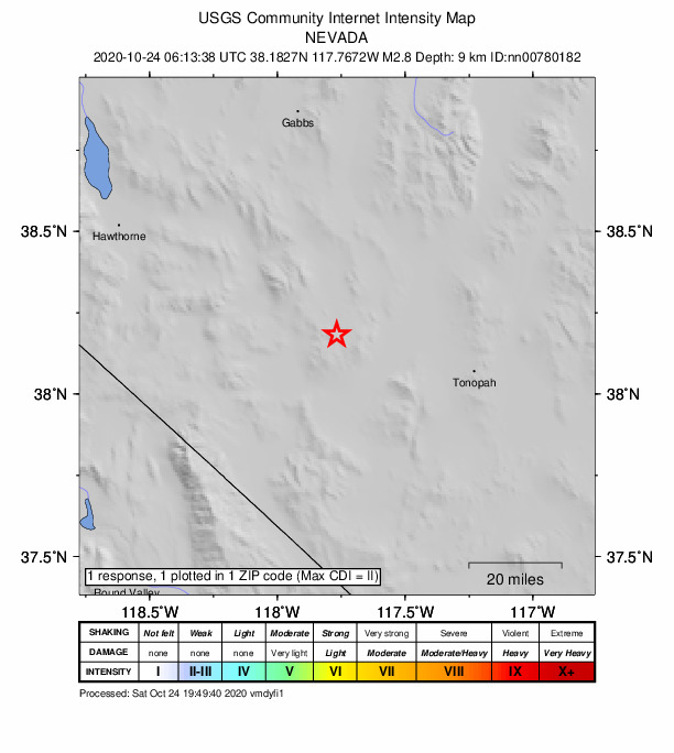 Did You Feel It? map: shaking reported by the public
