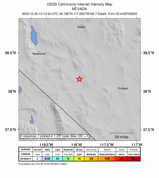 Did You Feel It? map: shaking reported by the public