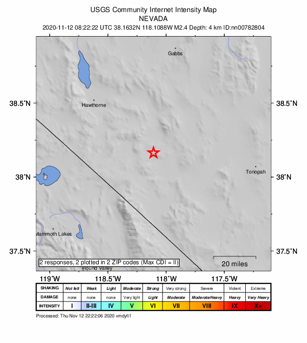 Did You Feel It? map: shaking reported by the public
