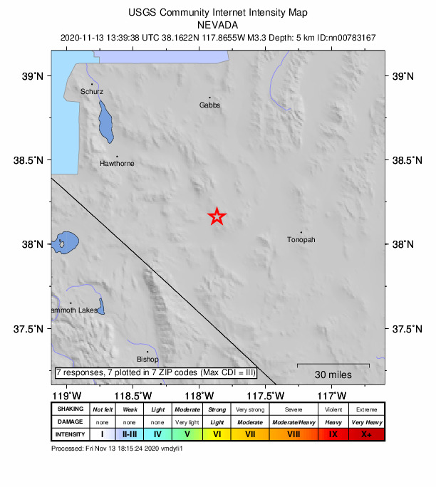 Did You Feel It? map: shaking reported by the public