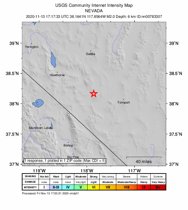 Did You Feel It? map: shaking reported by the public