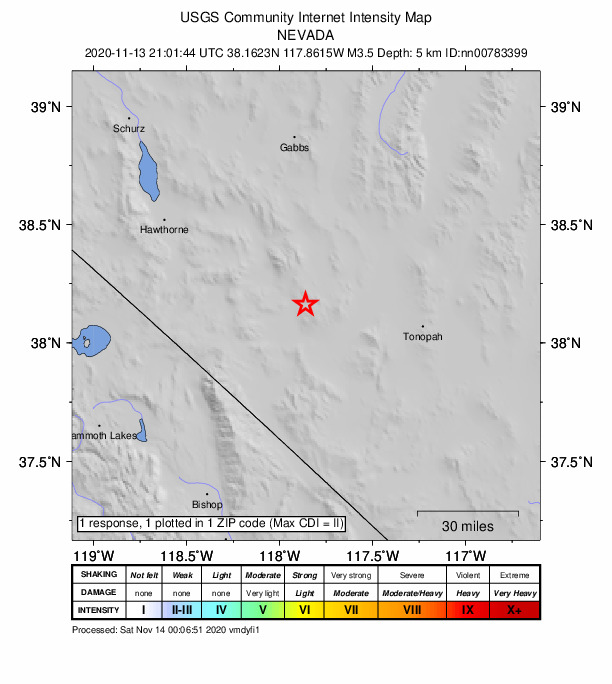 Did You Feel It? map: shaking reported by the public