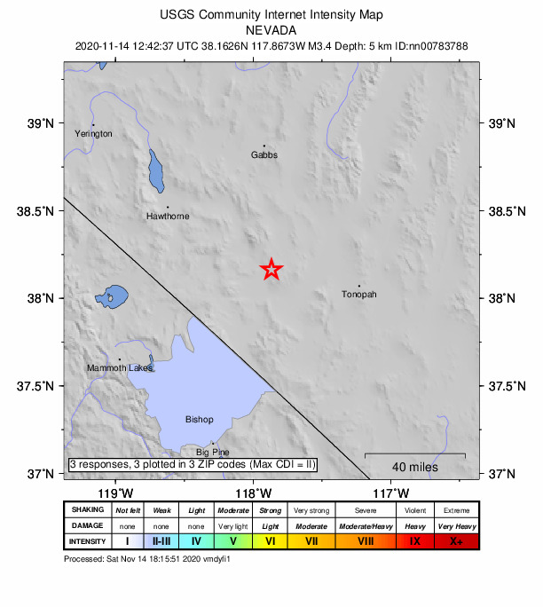 Did You Feel It? map: shaking reported by the public