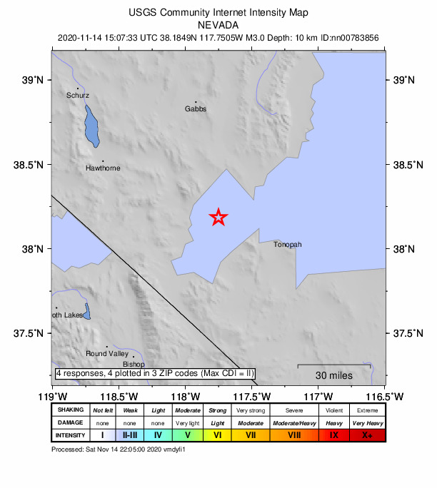 Did You Feel It? map: shaking reported by the public