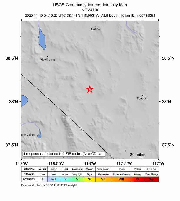 Did You Feel It? map: shaking reported by the public