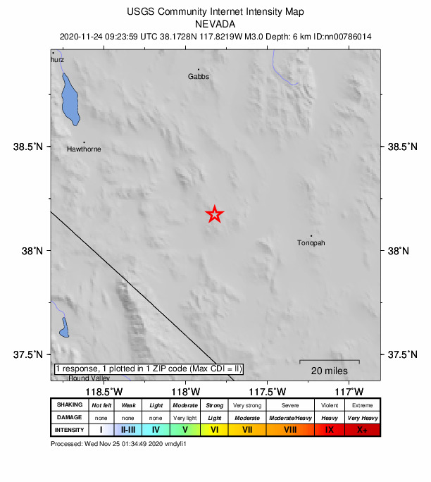 Did You Feel It? map: shaking reported by the public