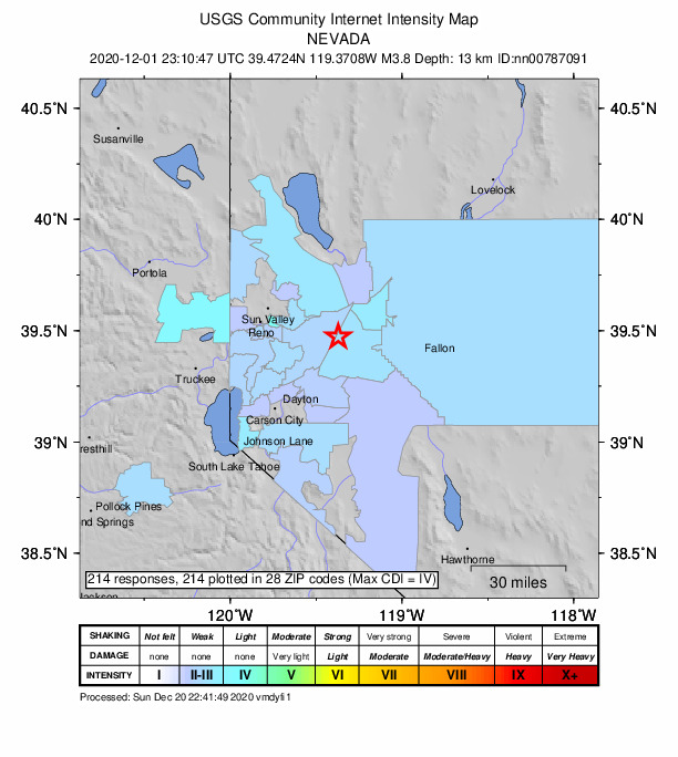 Did You Feel It? map: shaking reported by the public
