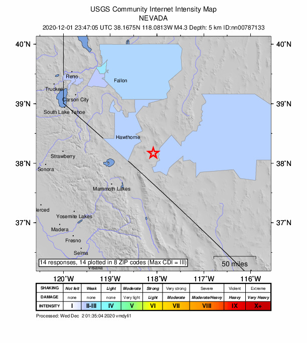 Did You Feel It? map: shaking reported by the public