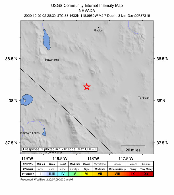 Did You Feel It? map: shaking reported by the public
