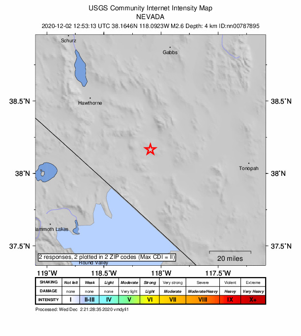 Did You Feel It? map: shaking reported by the public