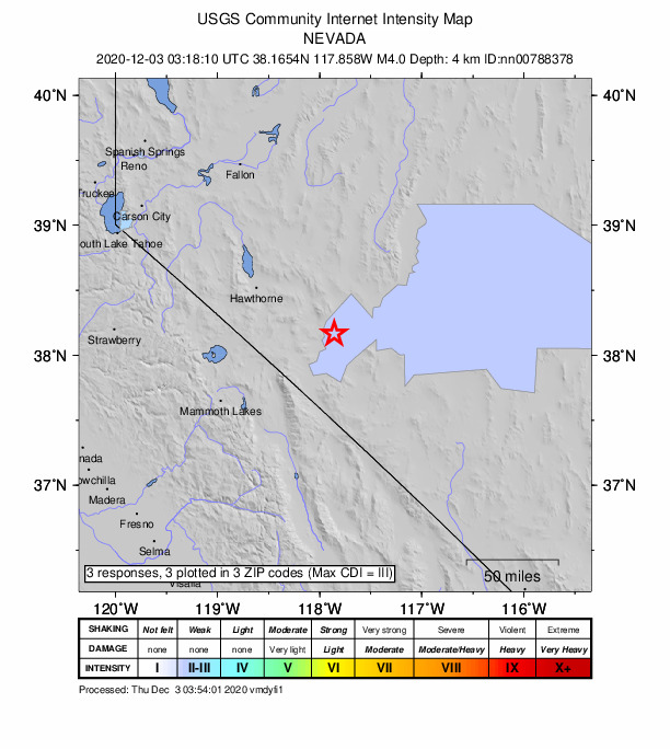 Did You Feel It? map: shaking reported by the public