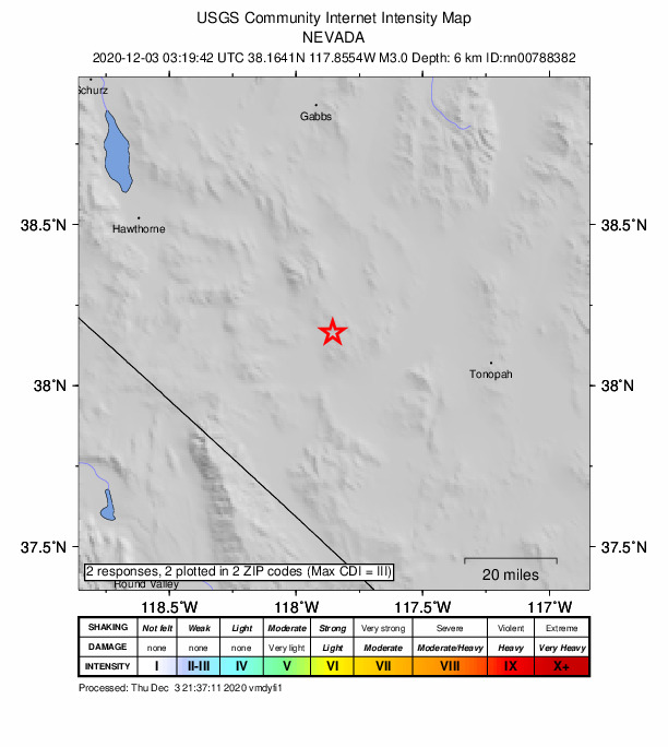 Did You Feel It? map: shaking reported by the public