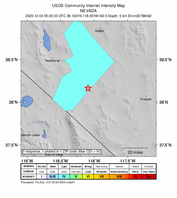 Did You Feel It? map: shaking reported by the public