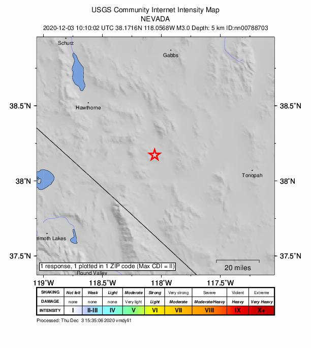 Did You Feel It? map: shaking reported by the public