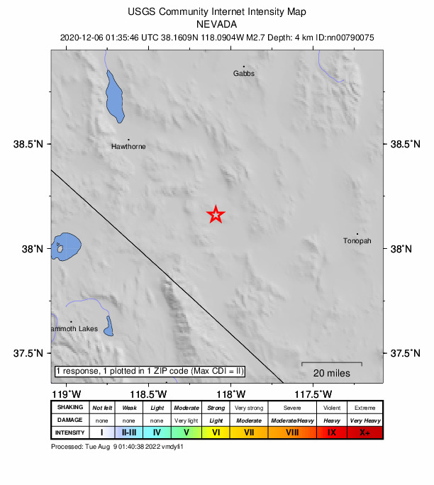 Did You Feel It? map: shaking reported by the public