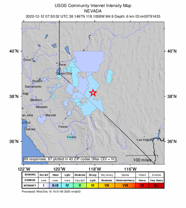 Did You Feel It? map: shaking reported by the public